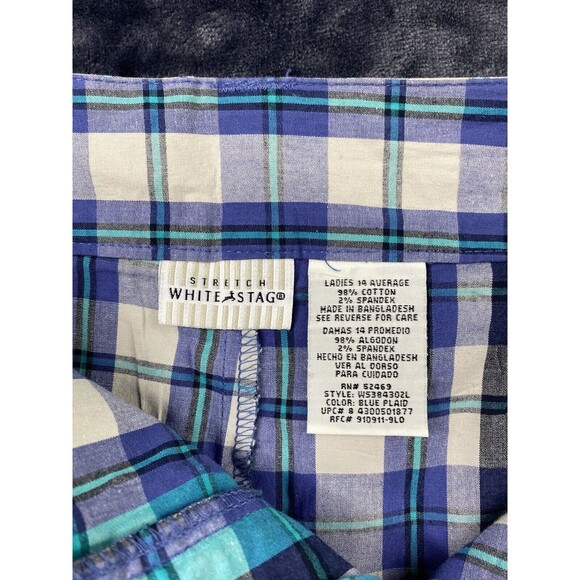 White Stag Size 14 Womens Skort With Built in Shorts Golf Athletic Blue Plaid - Picture 9 of 12